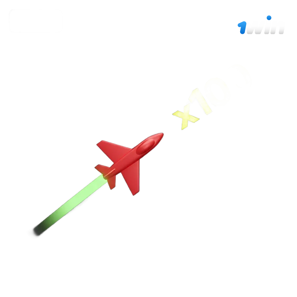 1win Aviator interface showing a plane, rising multiplier graph, and betting controls.