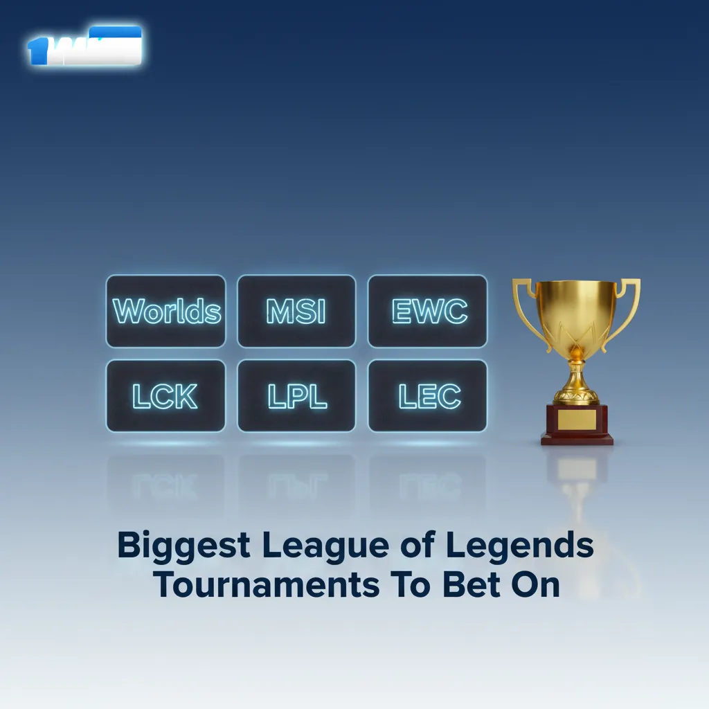 League of Legends tournaments to bet on: Worlds, MSI, EWC, LCK, LPL, LEC.