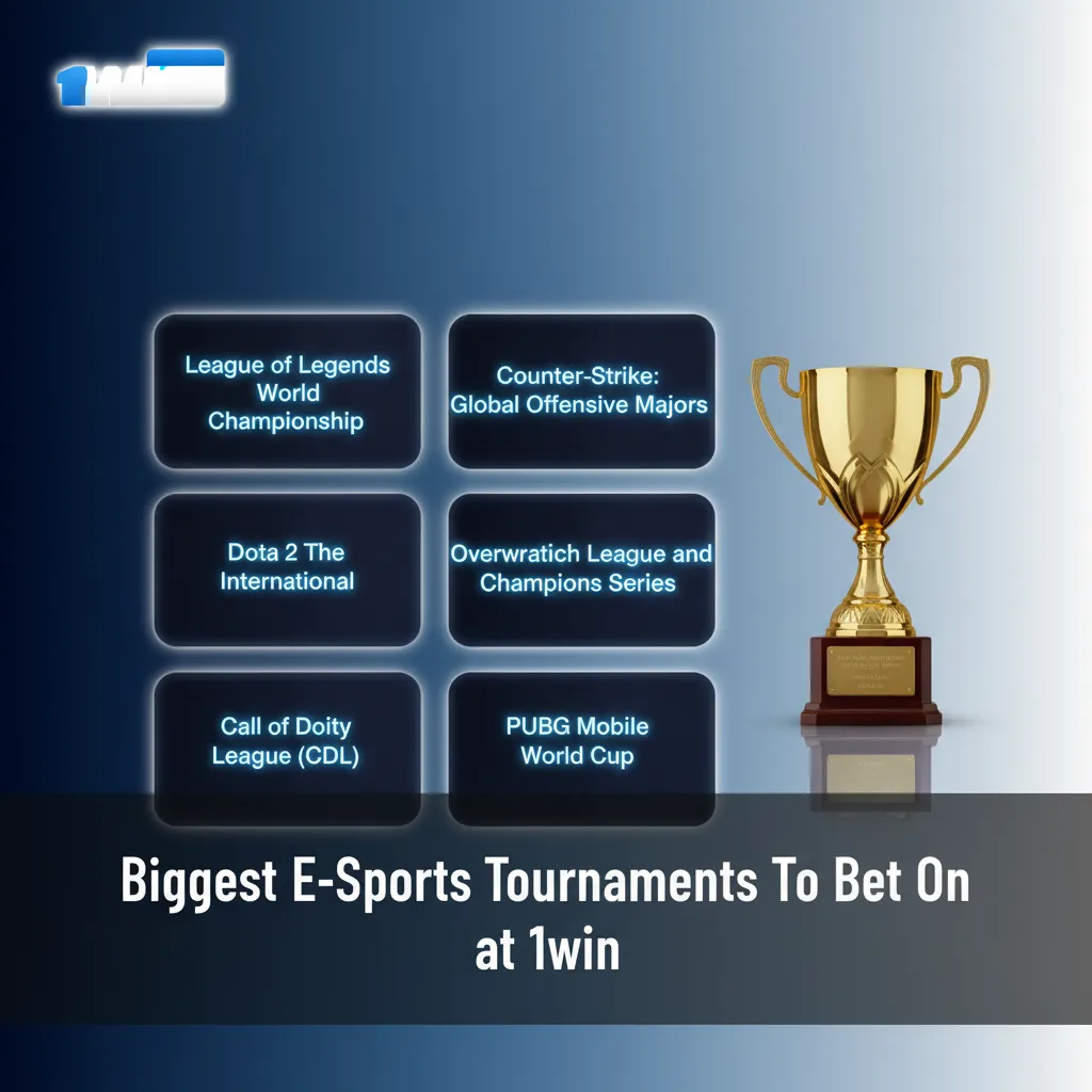 Table of biggest esports tournaments to bet on at 1win: The International, PGL Major, Worlds, VALORANT Champions, etc.