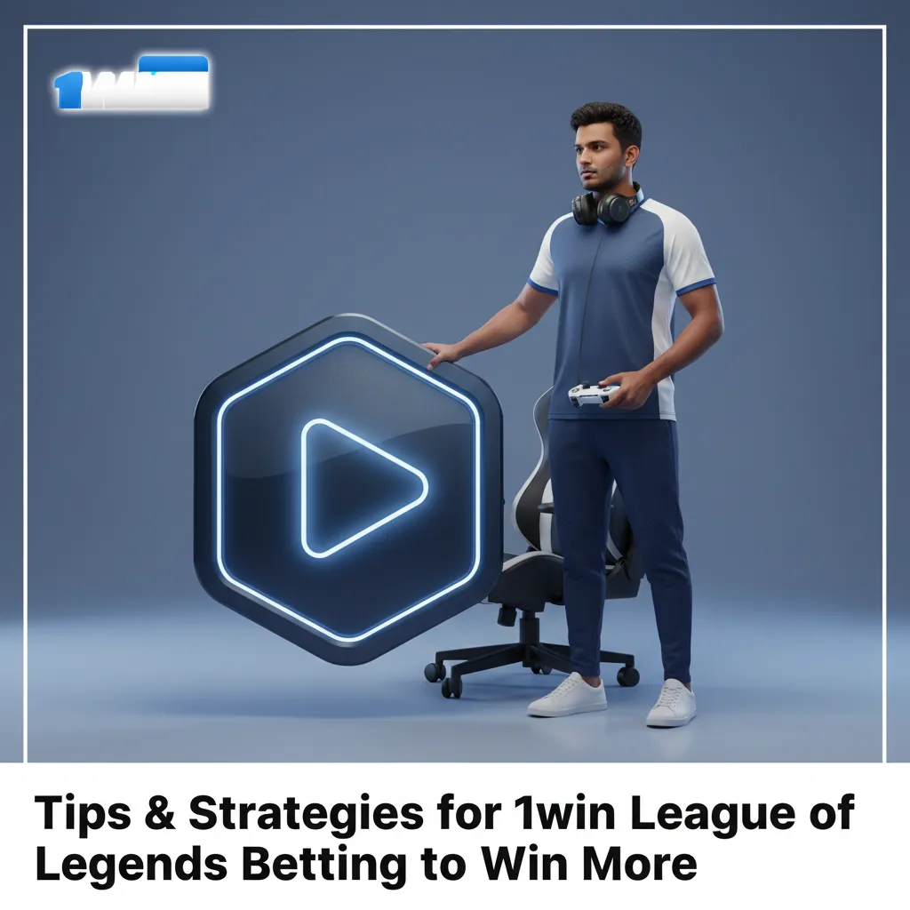 Infographic: 1win LoL betting tips—bankroll, team form, meta, drafts/side, series length, live odds.