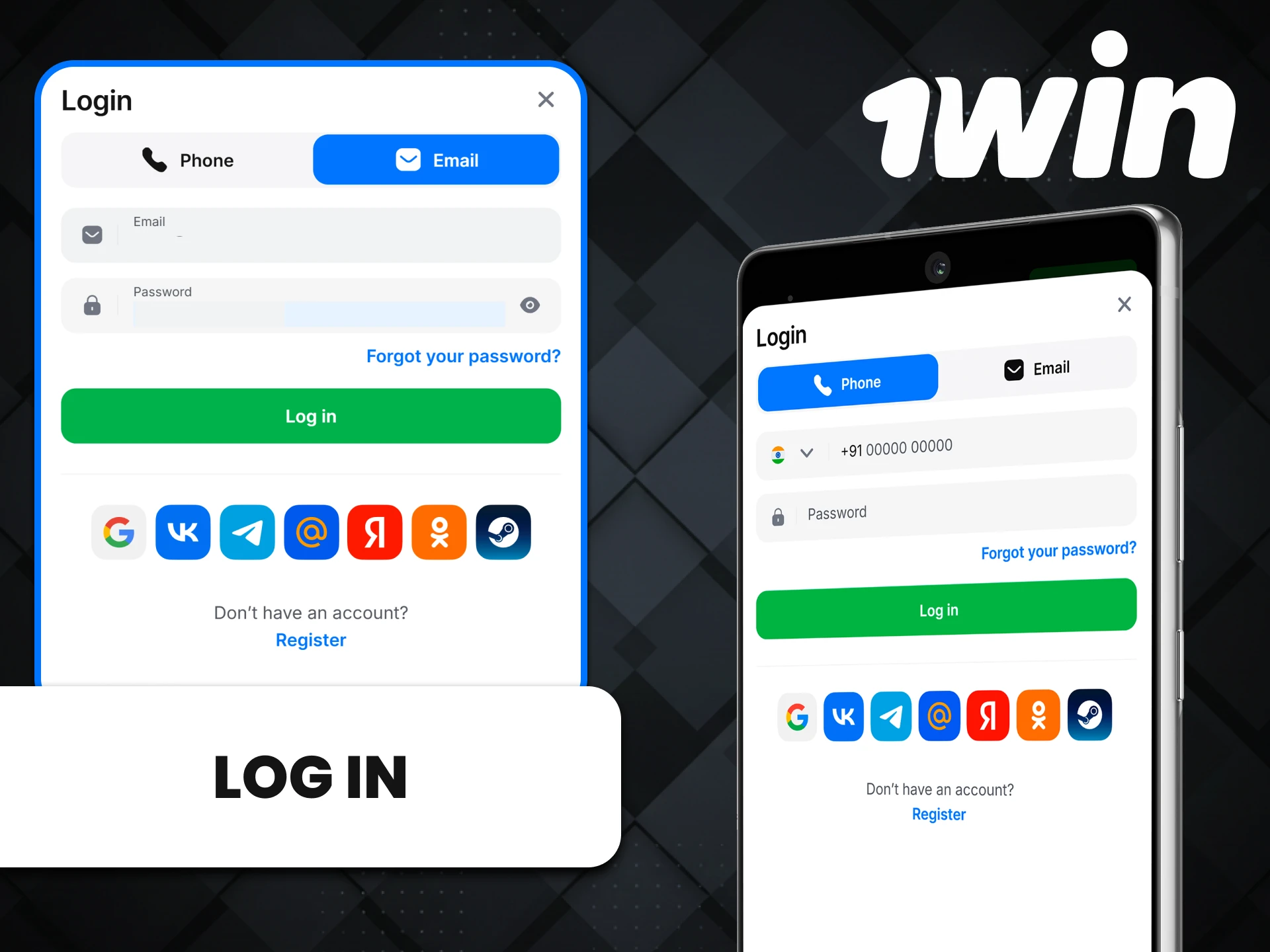 You can log into your personal account in the 1Win app for Android.