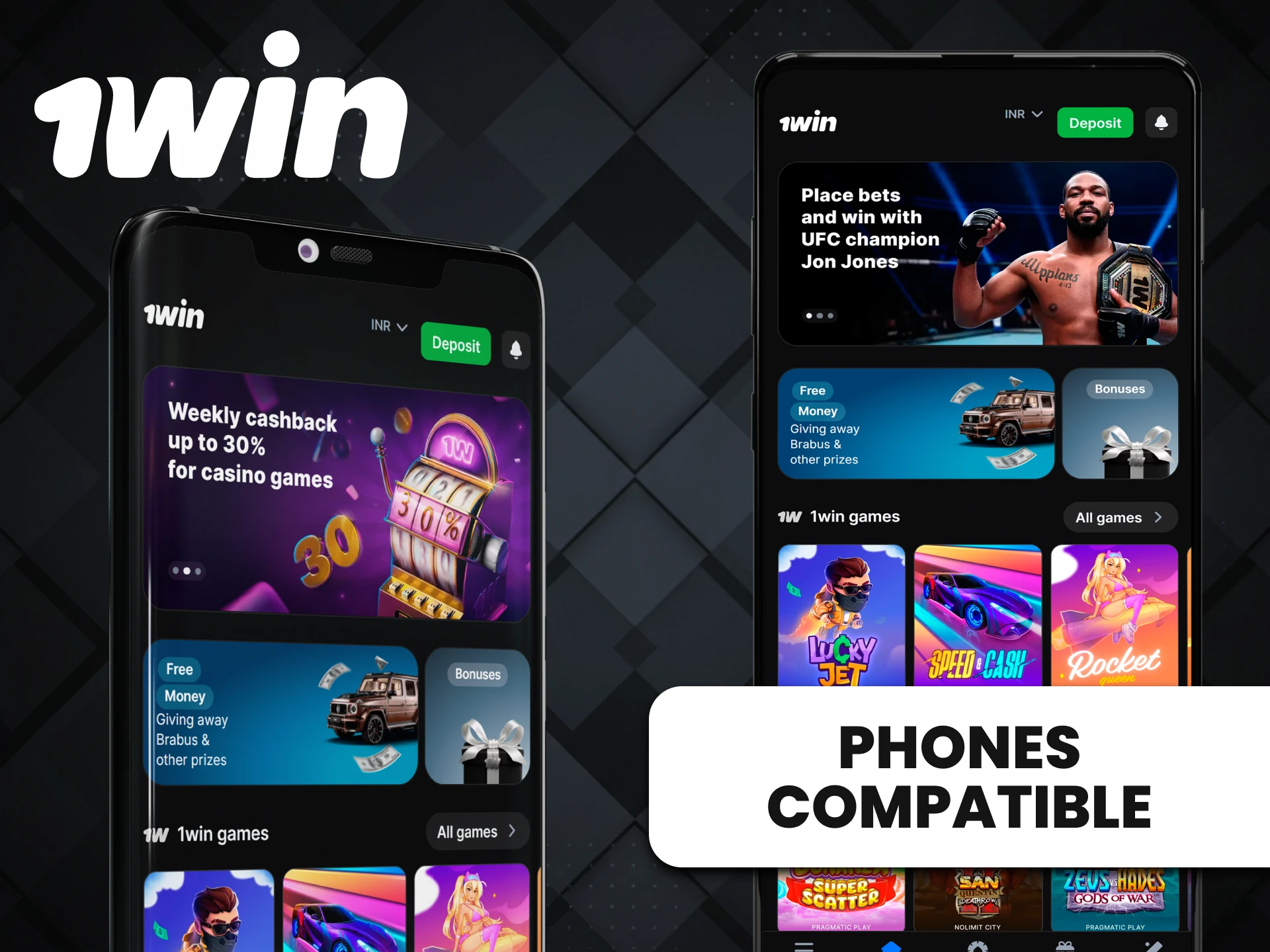 The 1win application is suitable for most Android devices.