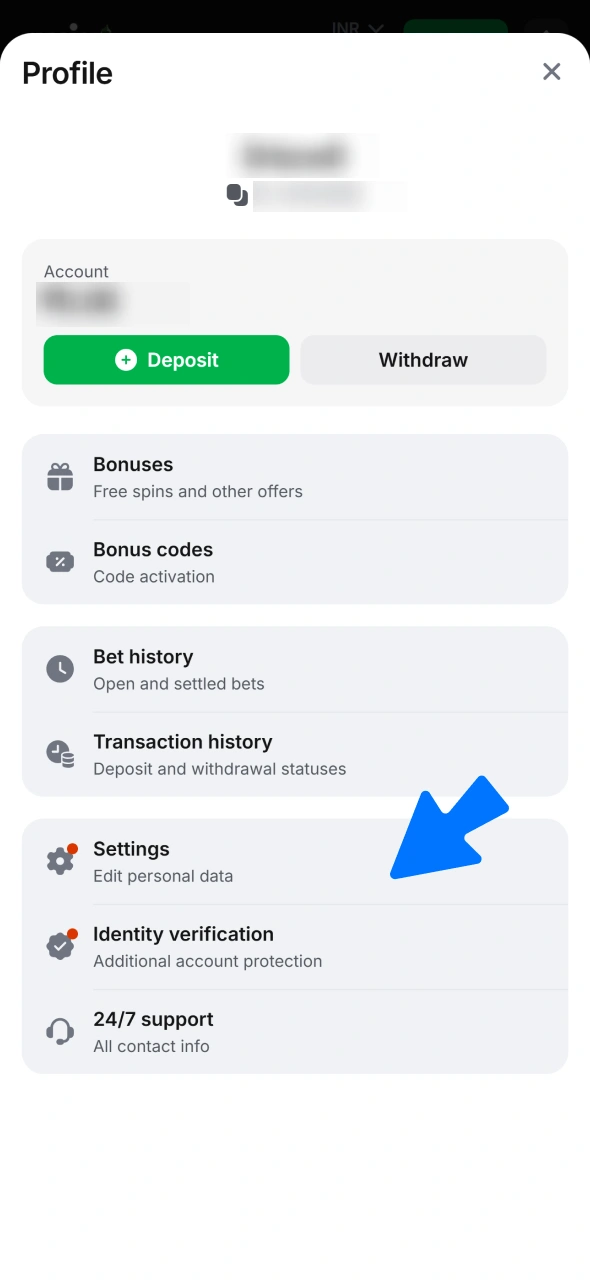 Provide additional details to finish your 1win sign up profile successfully.