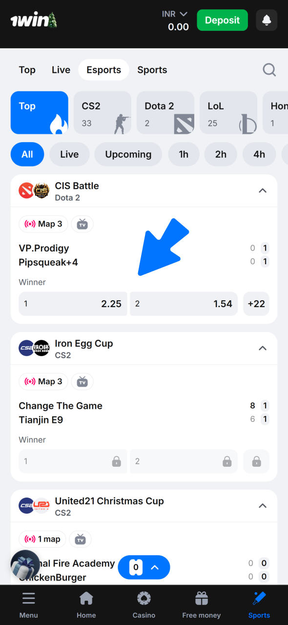Place your first wager once you register with 1win iOS platform.