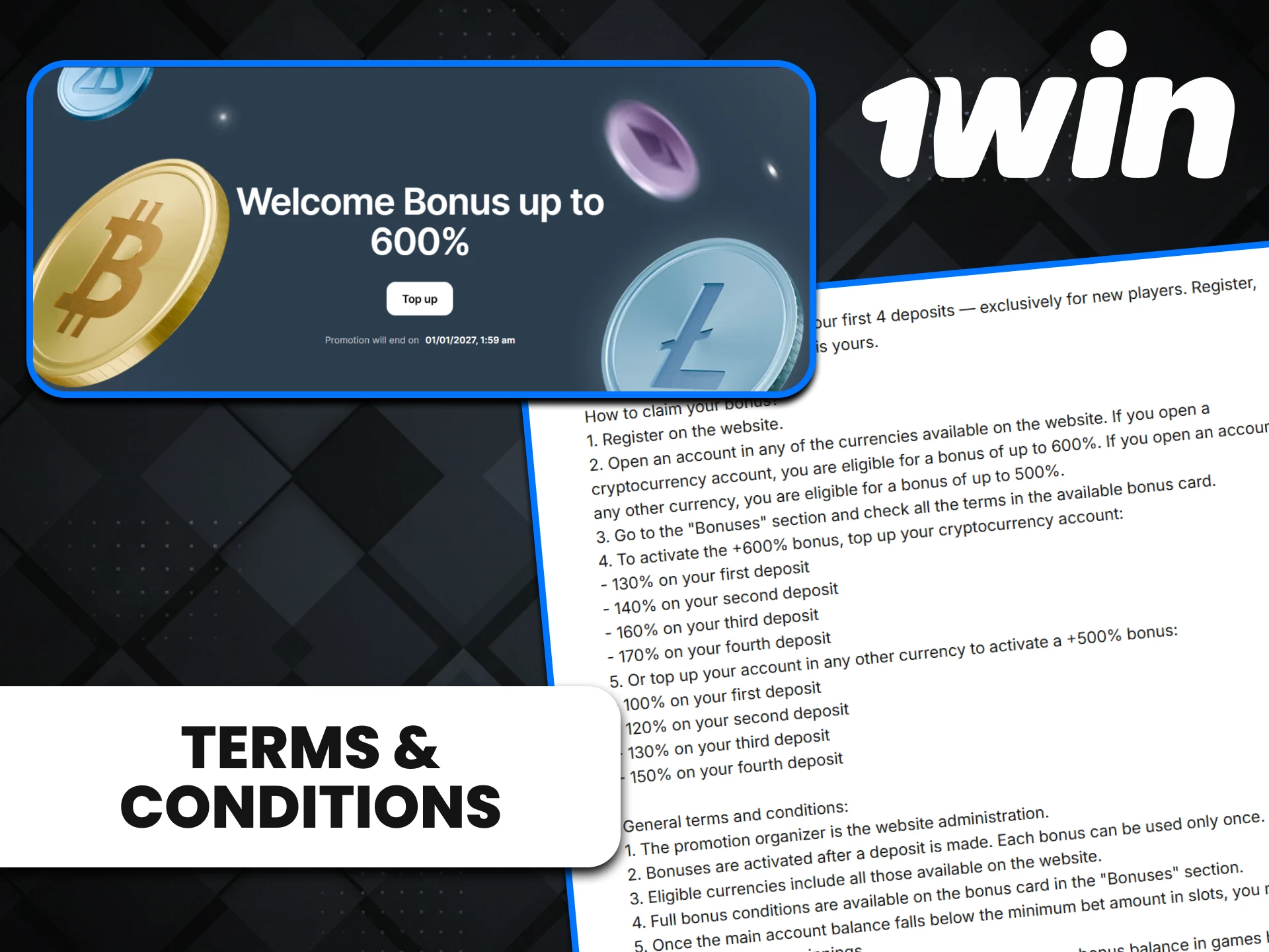 Always study the bonus terms and conditions before using them on 1win.