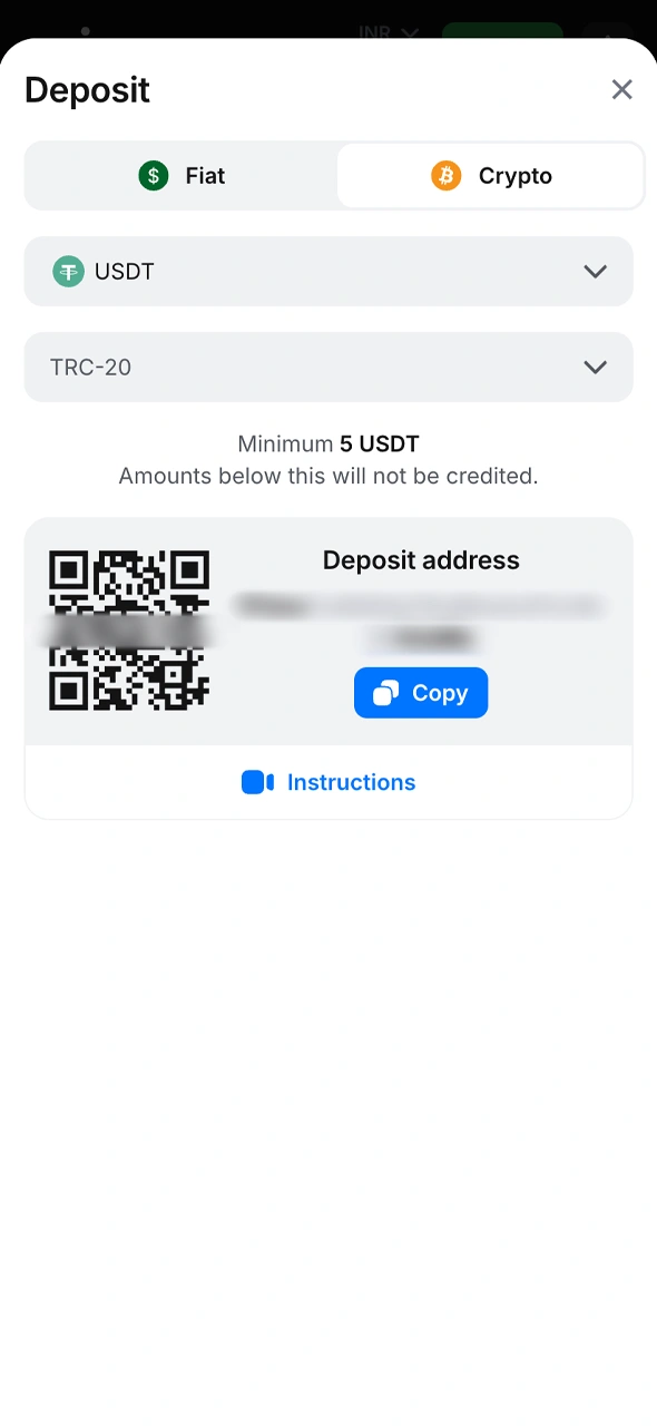 Fund your balance using one of the many secure Indian payment methods available.