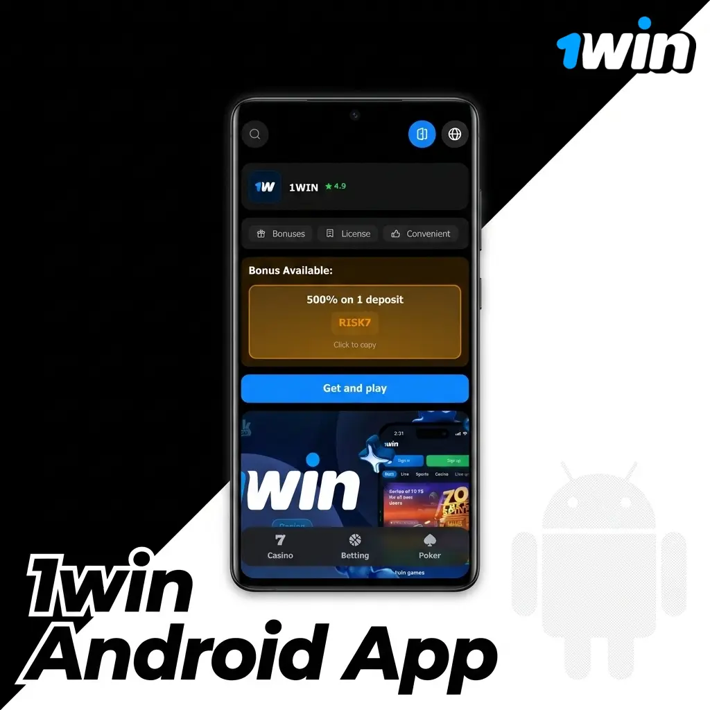 1win Android app APK download and installation guide on a smartphone showing setup steps for betting