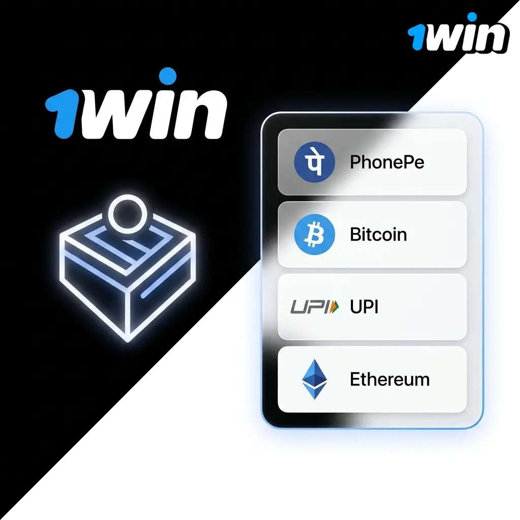 1win deposit methods for Indian players including UPI, PhonePe, Paytm, bank transfer, and crypto options like Bitcoin