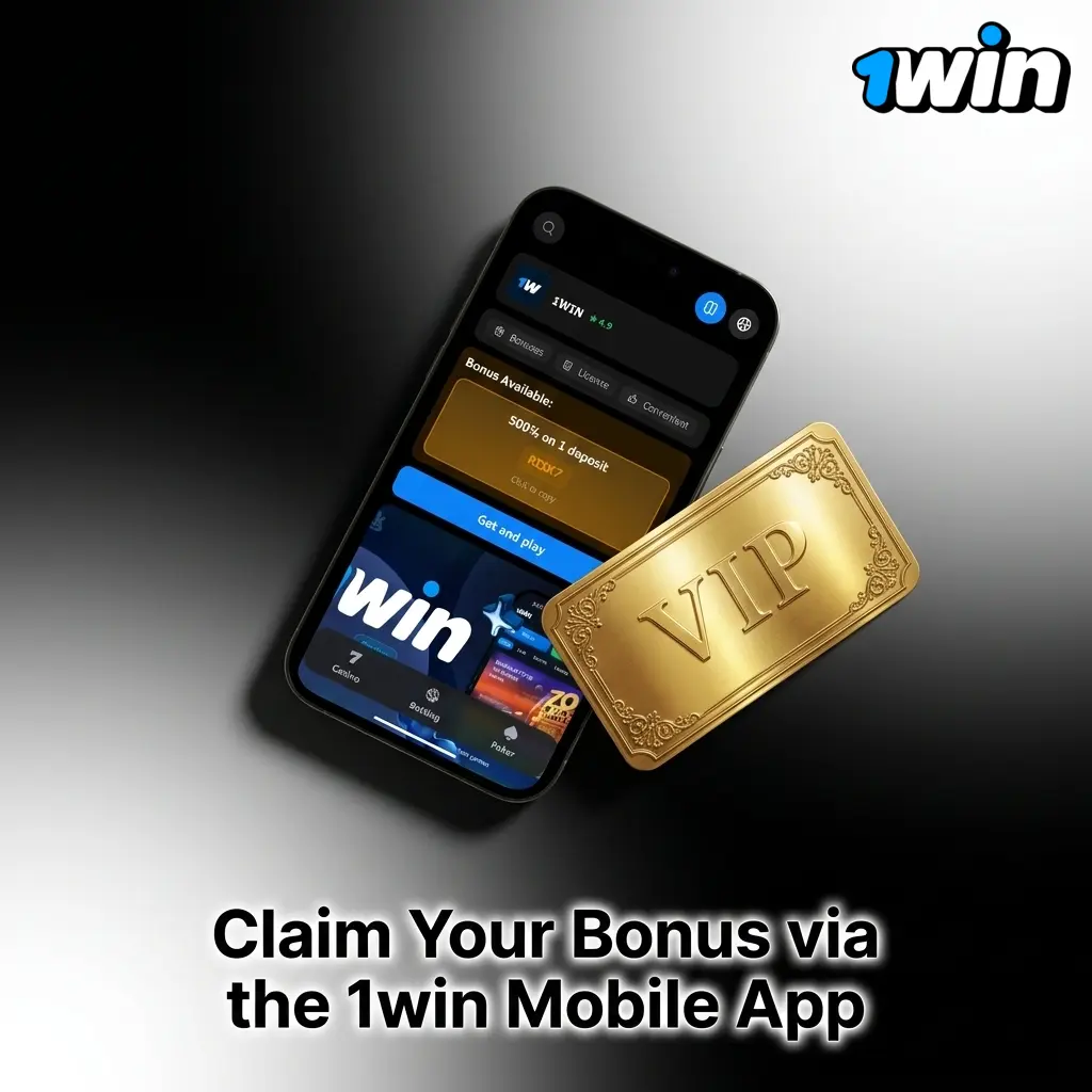 1win mobile app on Android and iOS showing bonus activation steps with INR 300 minimum deposit requirement