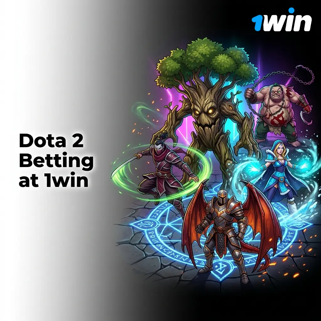 Dota 2 betting markets on 1win including match winner, kills, and live odds for top tournaments like TI and ESL One