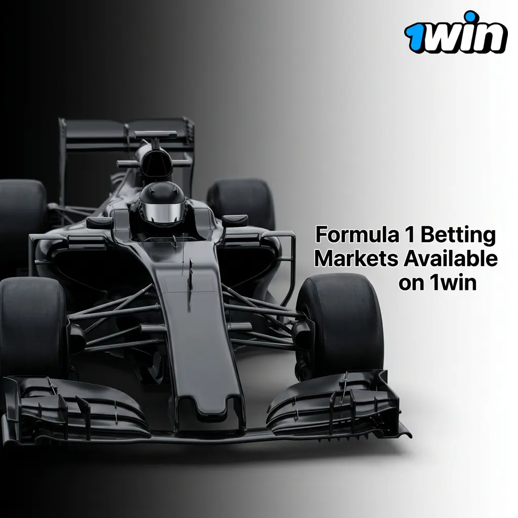 Formula 1 betting markets on 1win including race winner, podium finish, fastest lap, and constructor championship bets