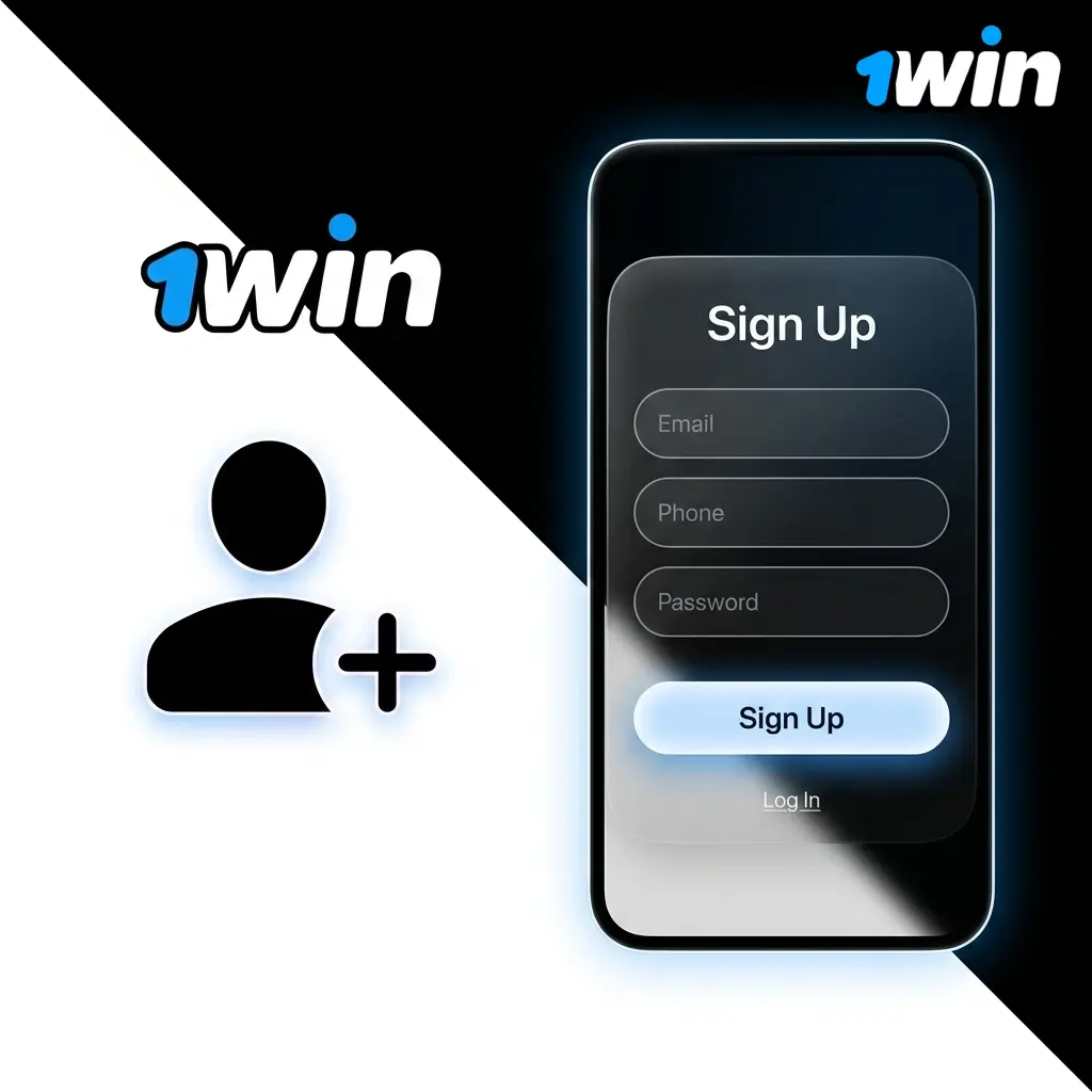 1win India registration steps showing sign-up form options including email, one-click, and social media account methods