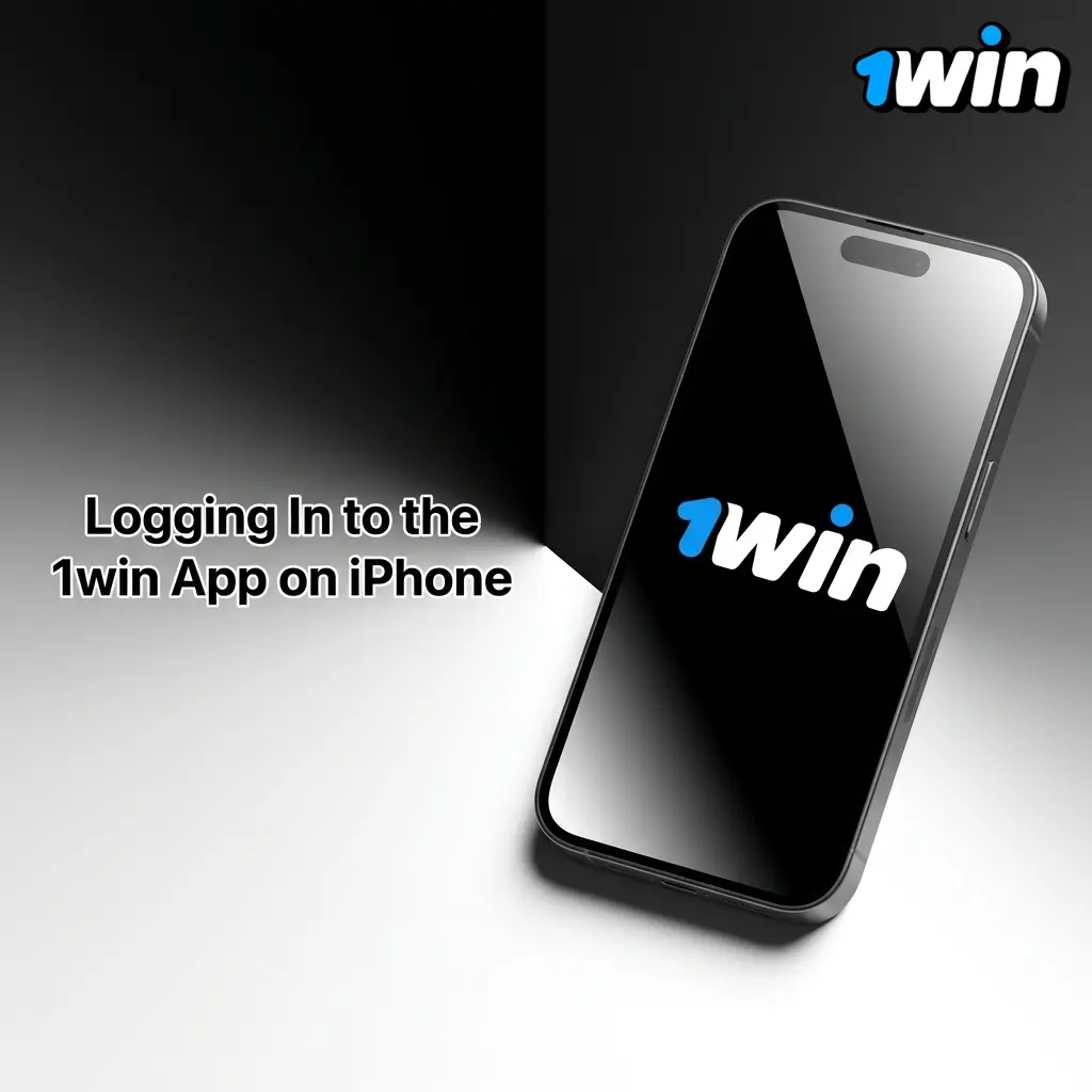 1win iPhone app login screen showing email, password entry fields and Face ID biometric authentication option