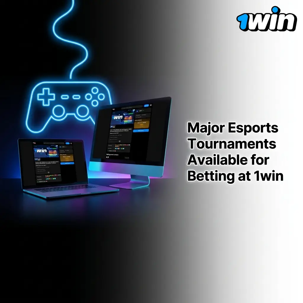 Major esports tournaments available for betting at 1win including Dota 2, CS2, Valorant, and League of Legends events