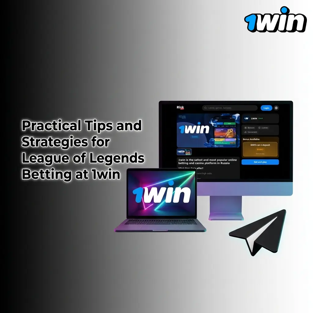 League of Legends betting tips showing bankroll management, team research, patch tracking, and regional focus strategies at 1win