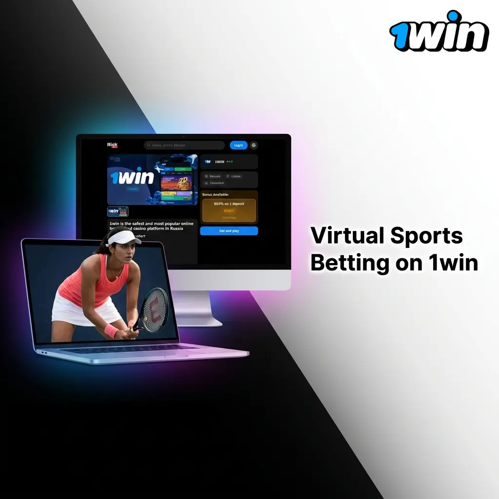 Virtual sports betting on 1win platform showing football, horse racing, basketball, tennis and cricket options available 24/7