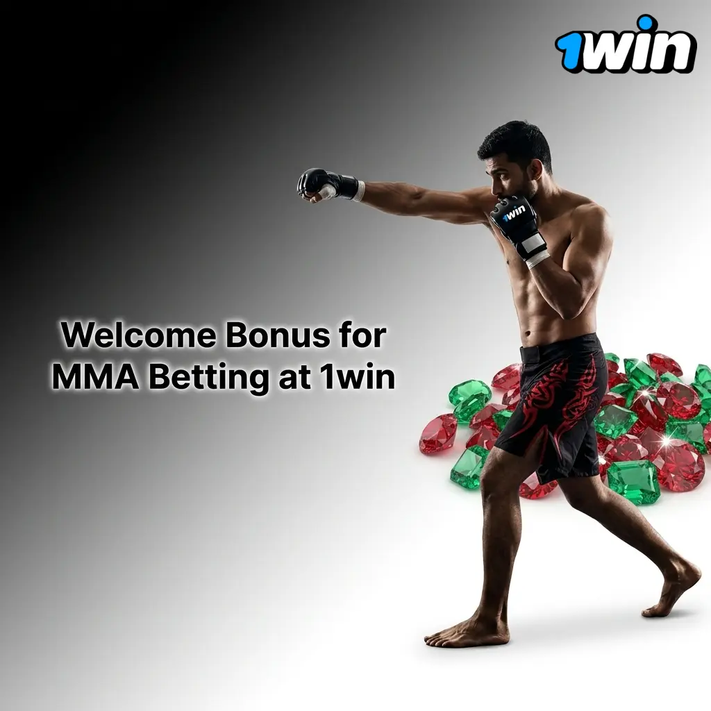 1win welcome bonus for MMA betting showing bonus funds available after first deposit for sports betting markets