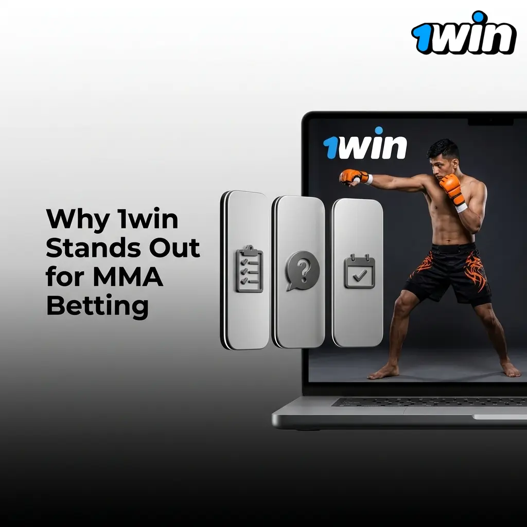 1win MMA betting platform showing UFC odds, live betting markets, INR payment options, and mobile app features for Indian bettors